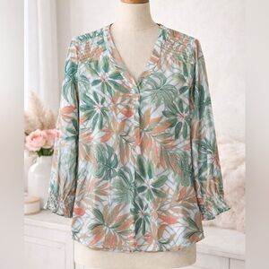 Cynthia Rowley Smocked Blouse medium